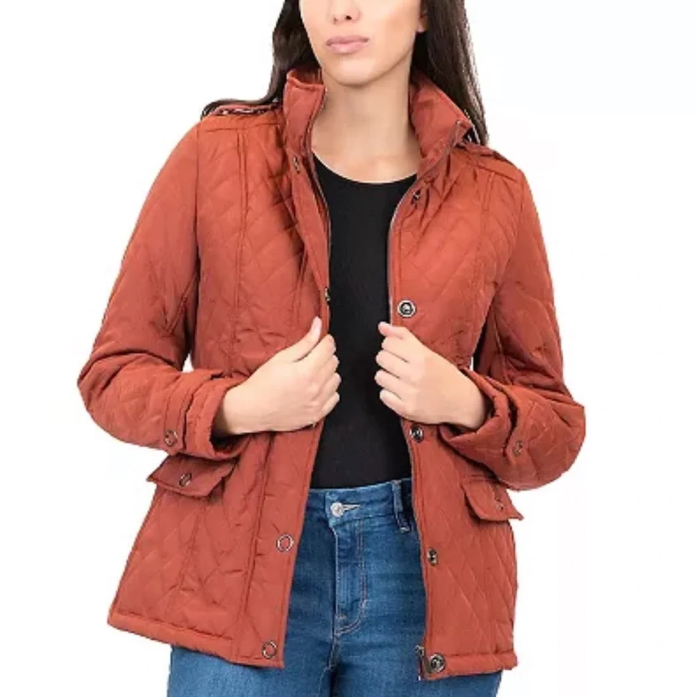 🧶 Mo-Ka Burnt Orange Anthea Quilted Riding Jacket | XS